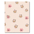Pink Floral Cat Faces Rug