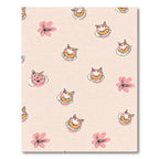 Pink Floral Cat Faces Rug