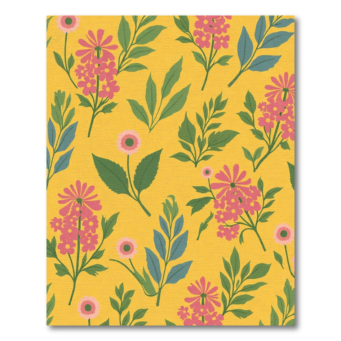 Bright Yellow Blooming Floral Sprigs Rug