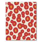 Red Yellow Abstract Circles Rug
