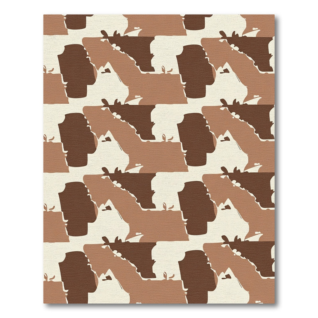 Camouflage Brown Earthy Abstract Shapes Rug