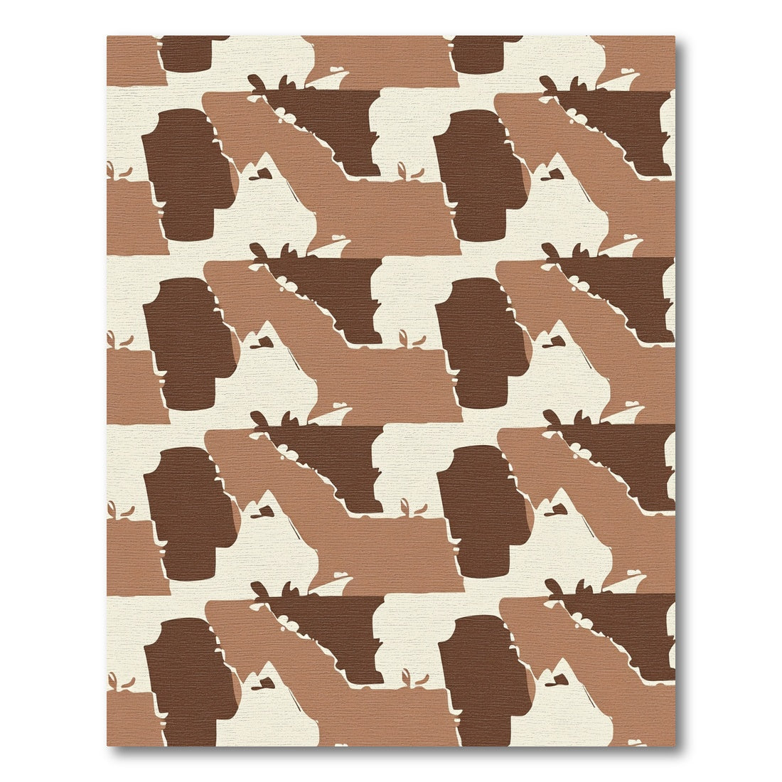 Camouflage Brown Earthy Abstract Shapes Rug