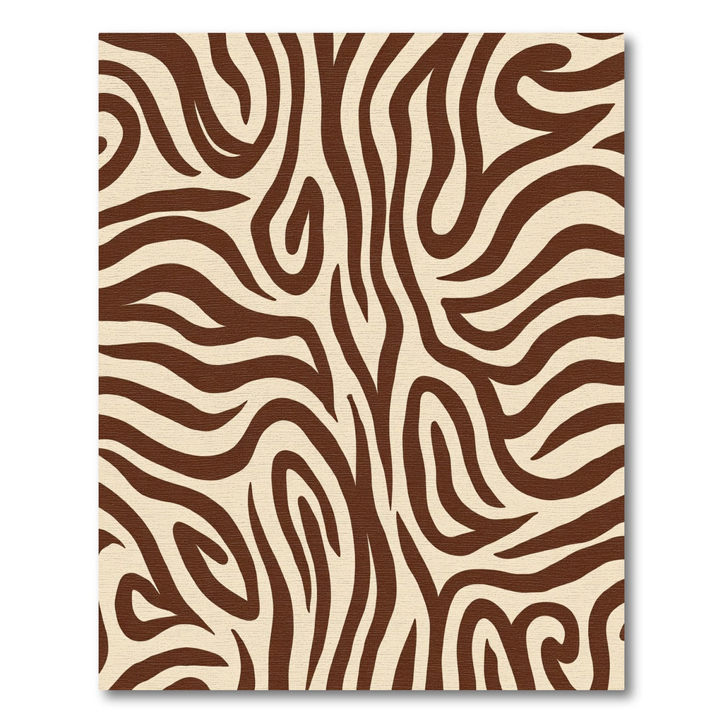 Cream Brown Animal Print Swirls Rug