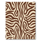 Cream Brown Animal Print Swirls Rug