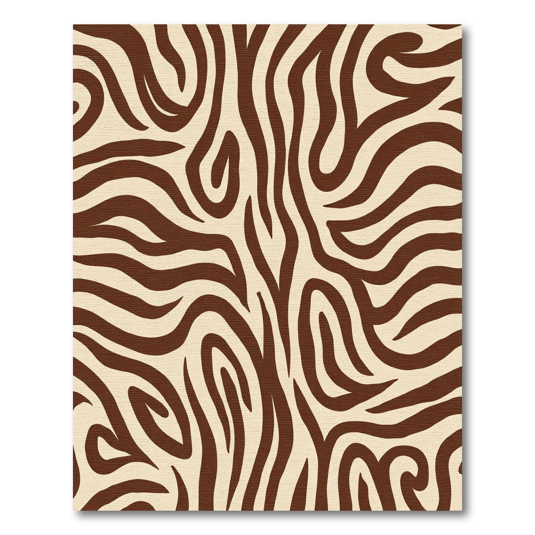 Cream Brown Animal Print Swirls Rug