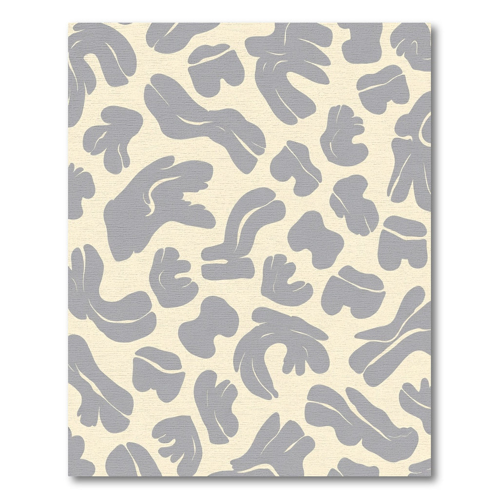 Soft Gray Abstract Organic Shapes Rug