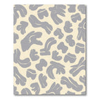 Soft Gray Abstract Organic Shapes Rug
