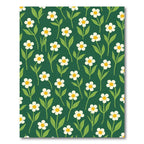 Whimsical White Daisy Garden Rug