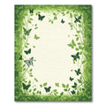Green Butterfly Vine Border Rug