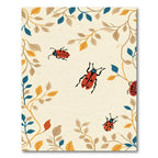 Red Ladybugs In Autumn Foliage Border Rug