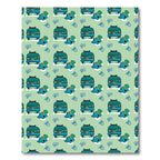 Teal Bus Blue Blob Repeating Pattern Rug
