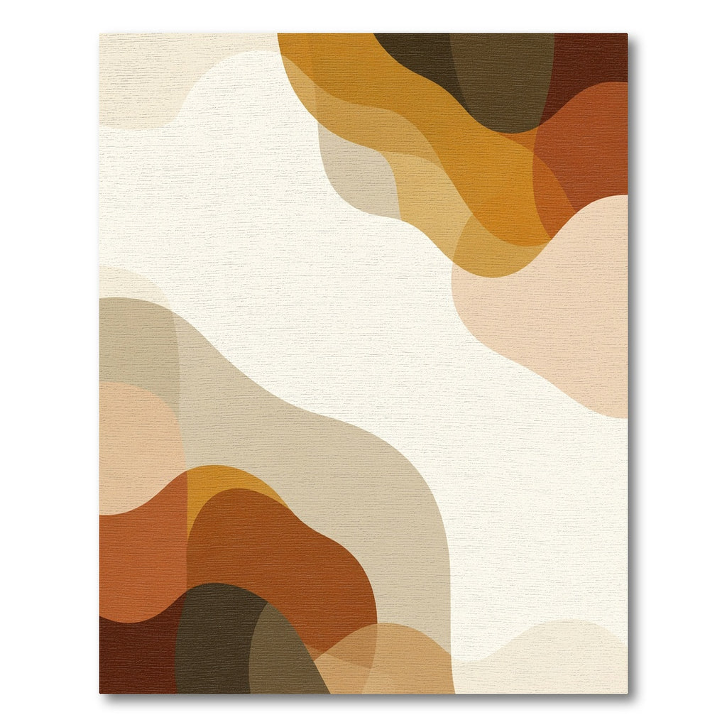 Earthy Tones Abstract Layered Wave Rug