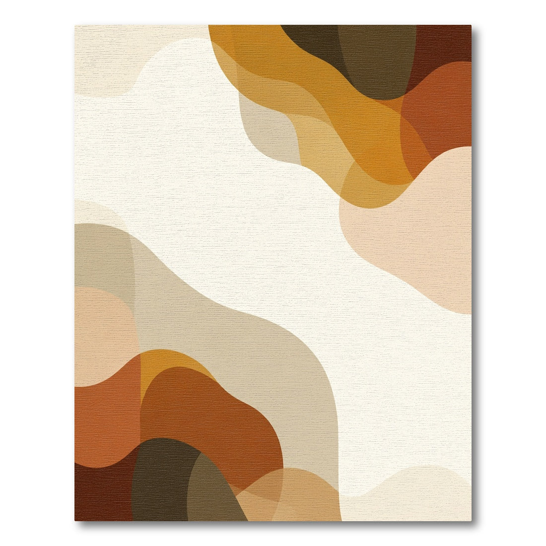 Earthy Tones Abstract Layered Wave Rug