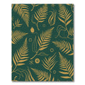 Golden Fern Leaves Botanical Emerald Rug