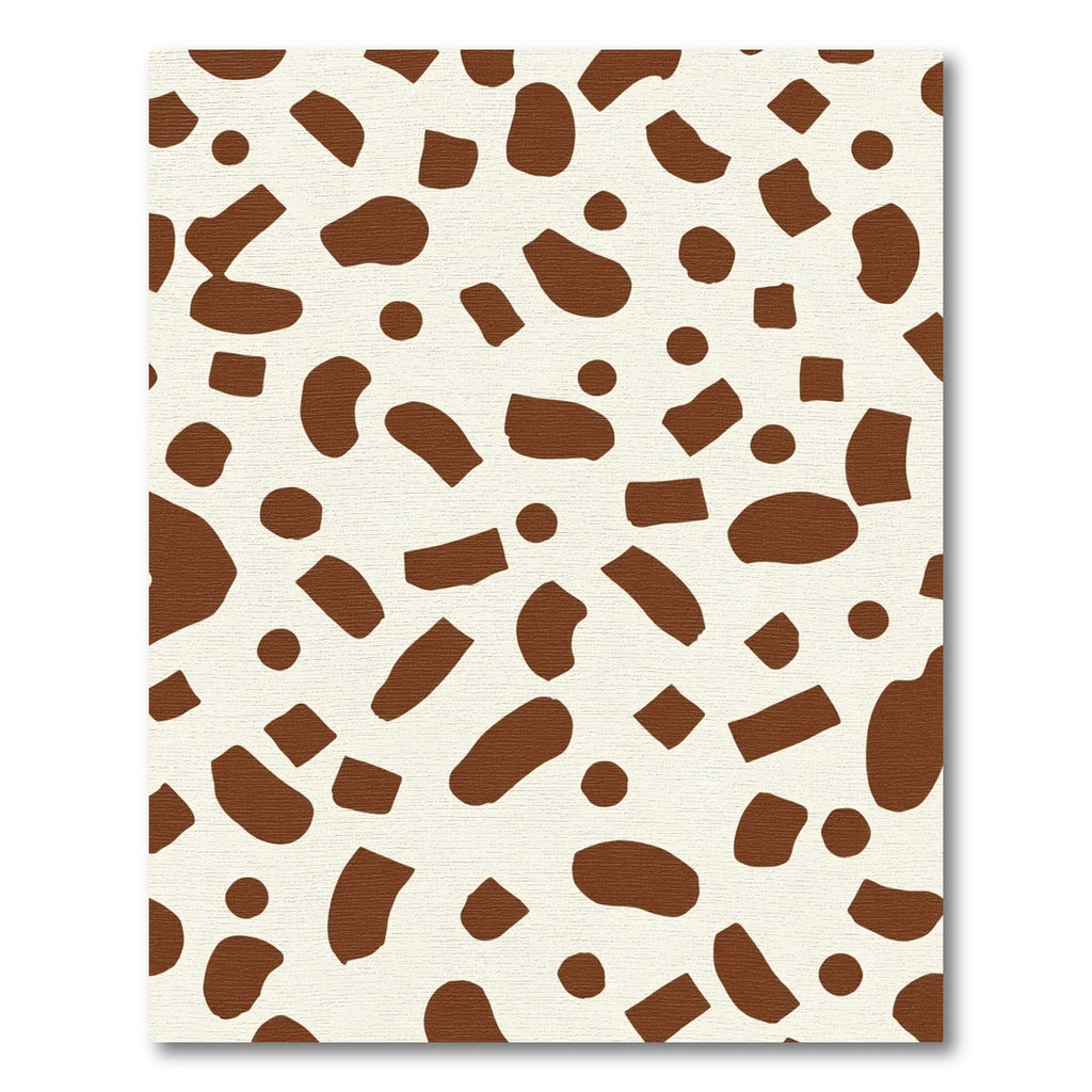 Brown Spotted Cream Abstract Shapes Rug