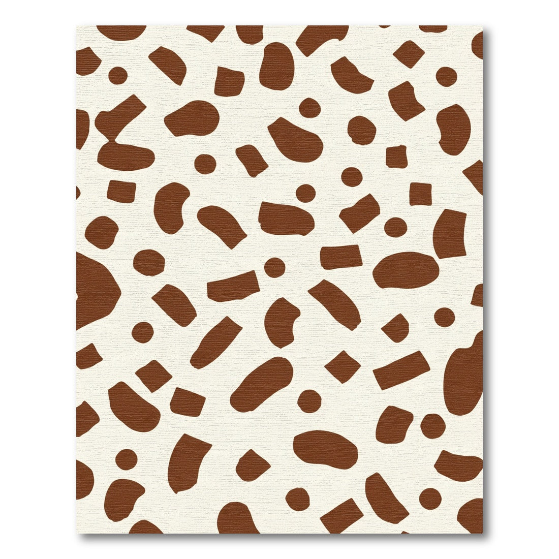 Brown Spotted Cream Abstract Shapes Rug