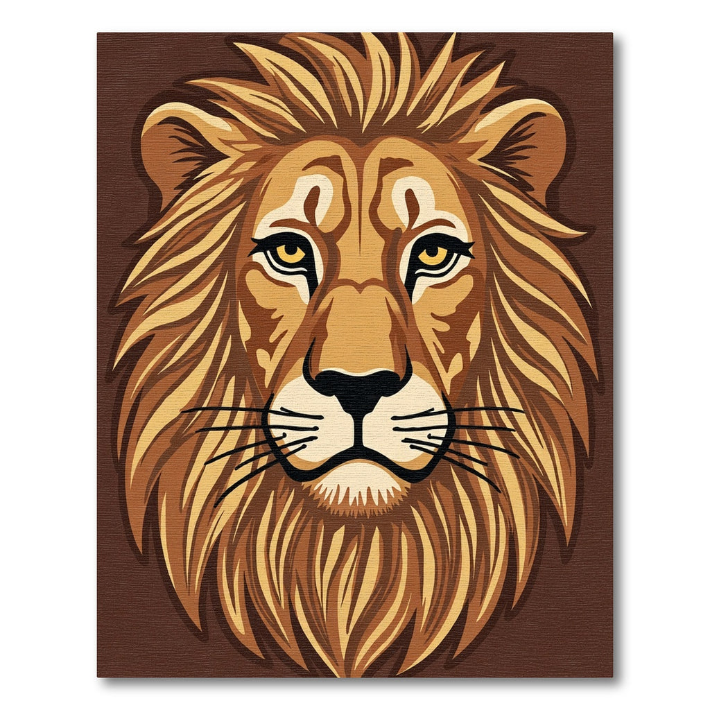 Golden Lion Face Brown Mane Rug