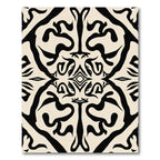 Cream Black Abstract Symmetry Rug