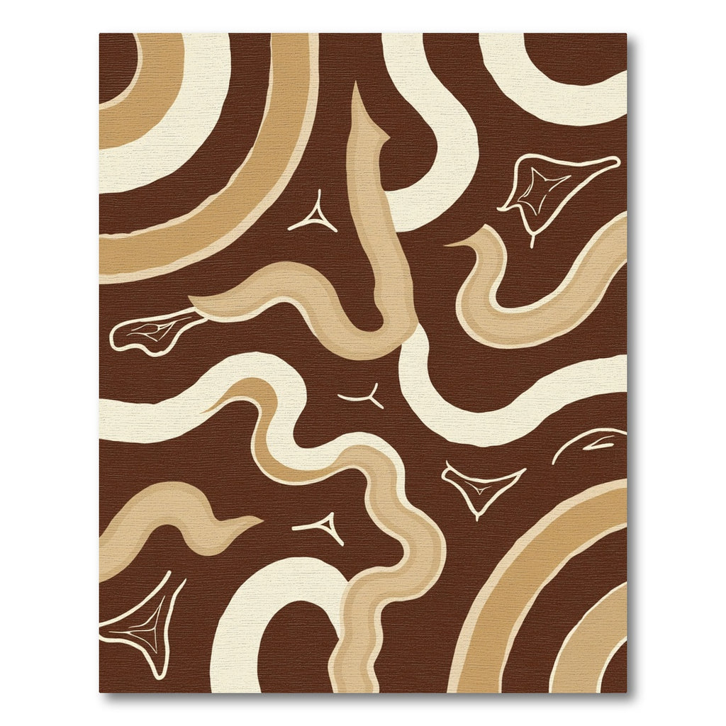 Earthy Swirl Ribbons Accents Rug