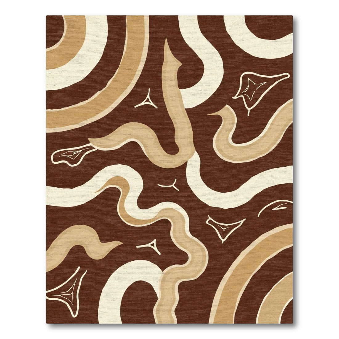 Earthy Swirl Ribbons Accents Rug