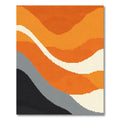 Orange Cream Gray Abstract Waves Rug