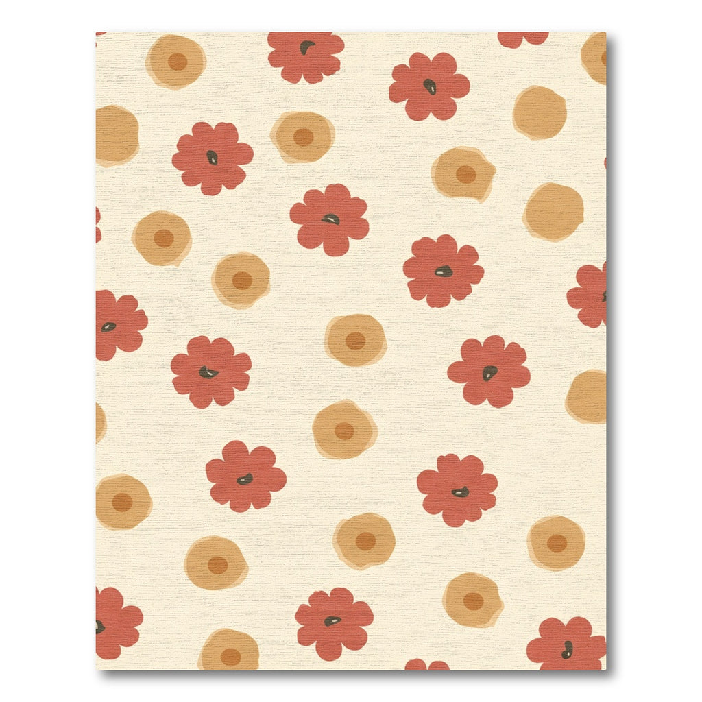 Terracotta Red Floral Scatter Rug