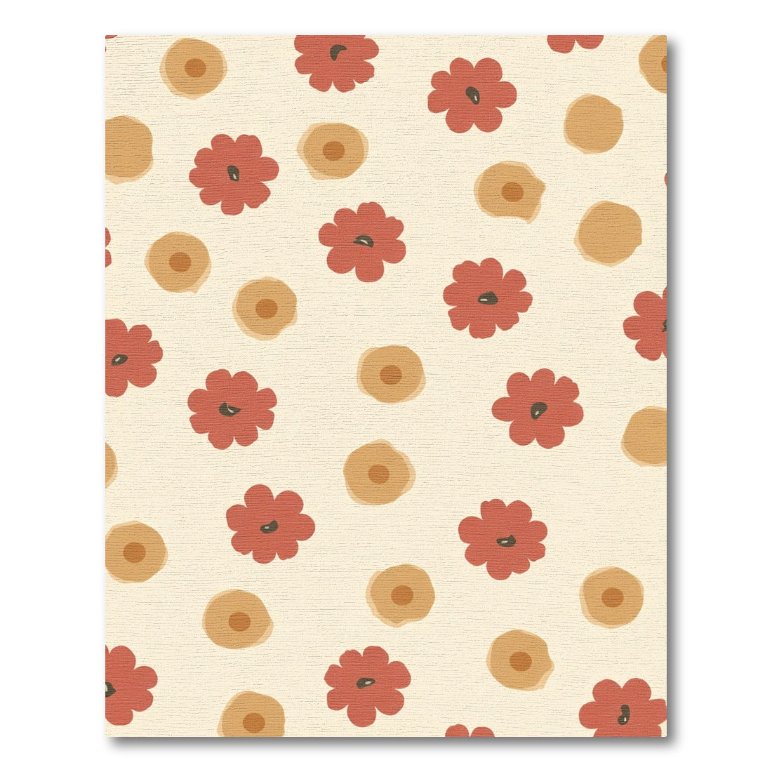 Terracotta Red Floral Scatter Rug