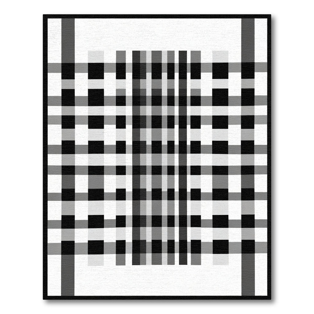 Monochromatic Black White Plaid Check Rug