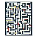 Modern Geometric Labyrinth Navy Cream Rug