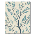 Teal Branch Foliage on Cream Background Rug
