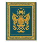 Regal Gold Eagle Sun Crest Teal Rug