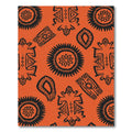 Bold Black Tribal Sunburst Orange Rug