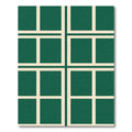 Deep Emerald White Grid Squares Rug