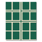 Deep Emerald White Grid Squares Rug