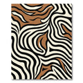 Bold Brown Black White Zebra Strips Rug