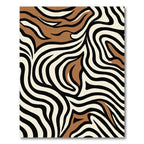 Bold Brown Black White Zebra Strips Rug