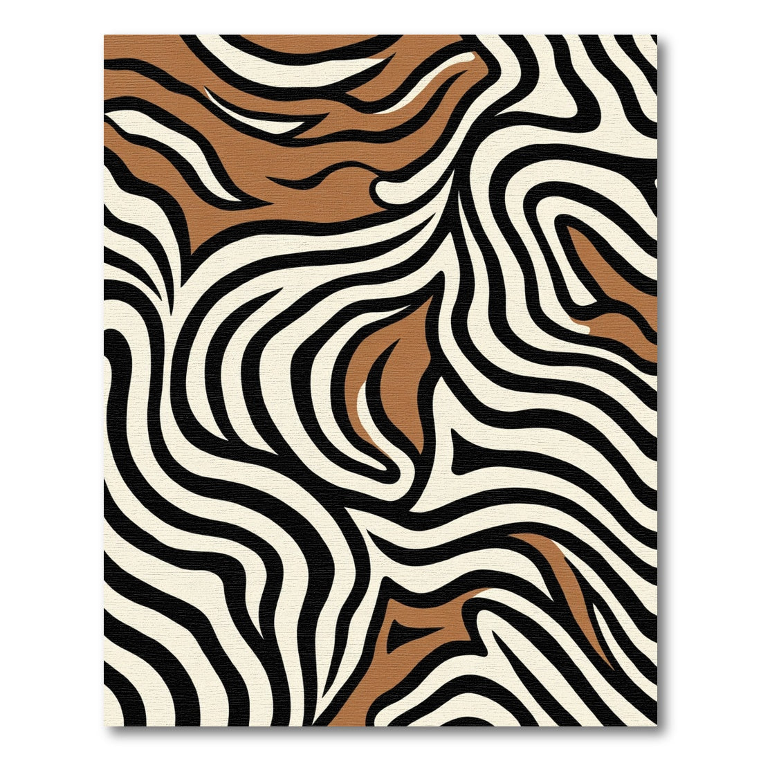 Bold Brown Black White Zebra Strips Rug