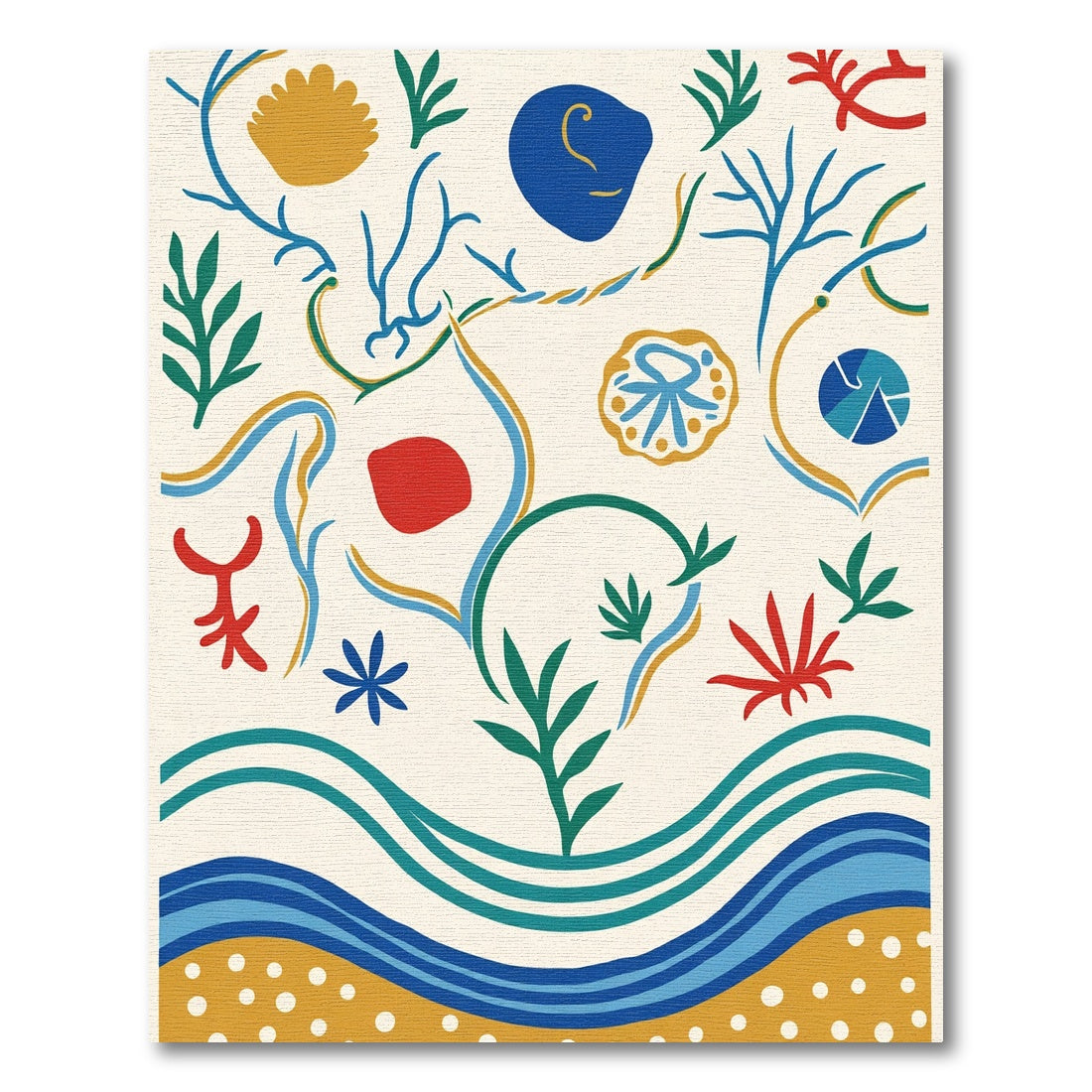 Abstract Coastal Organic Shapes Rug