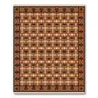 Earth Toned Basket Weave Floral Rug