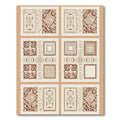 Rustic Red Brown Geometric Medallion Collage Rug