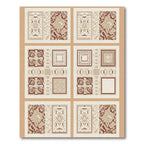 Rustic Red Brown Geometric Medallion Collage Rug