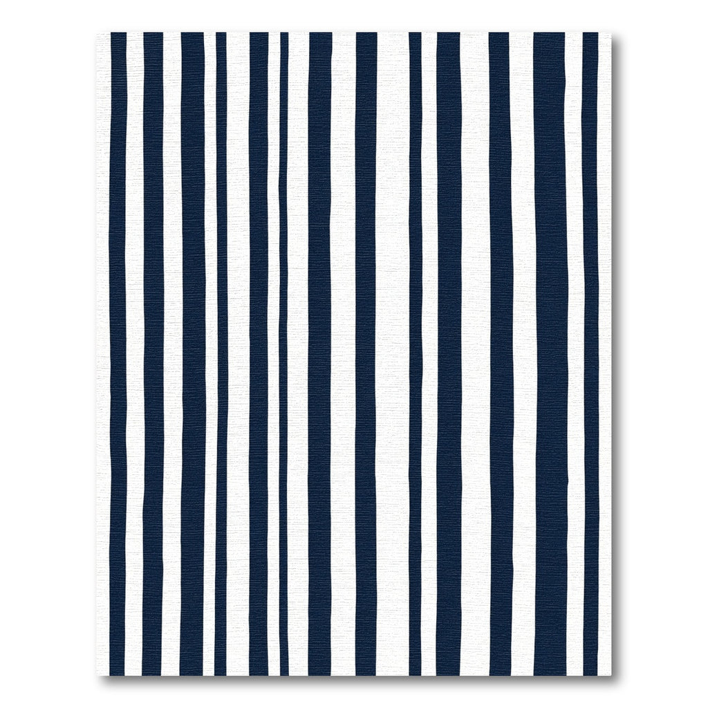 Navy White Irregular Stripe Rug