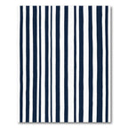 Navy White Irregular Stripe Rug