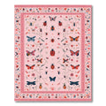 Pink Romantic Garden Butterfly Ladybug Rug