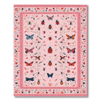 Pink Romantic Garden Butterfly Ladybug Rug