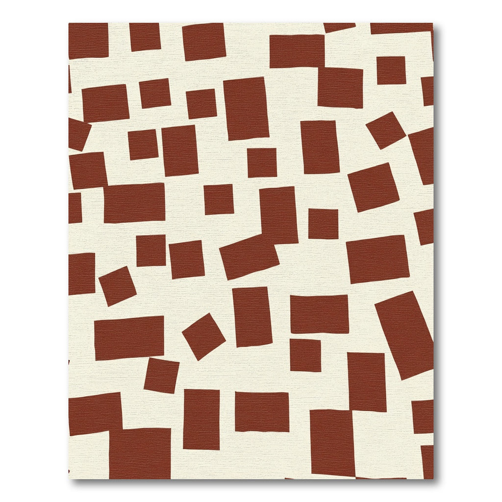 Abstract Sienna Squares Composition Rug