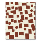 Abstract Sienna Squares Composition Rug