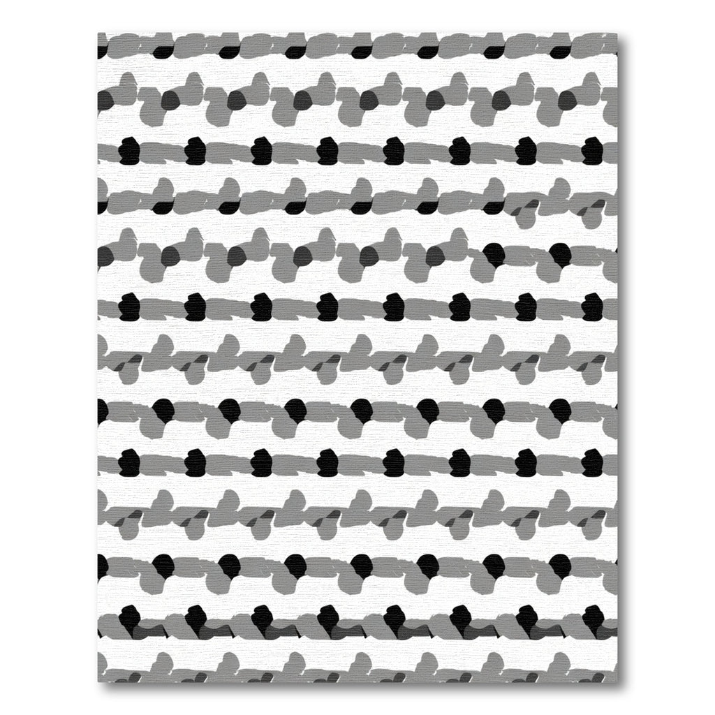 Abstract Black Gray Stripe Rug