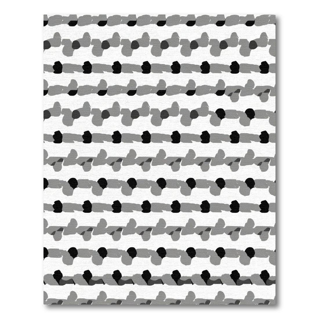 Abstract Black Gray Stripe Rug