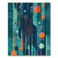 Abstract Teal Orange Geometric Shapes Rug